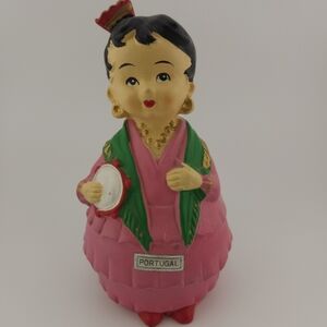 Portugal Themed Pink and Green Figurine/piggy bank